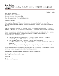 Occupational Therapist Cover Letter Sample