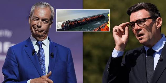 Andy Burnham 'doesn't have the guts to deal with small boats crisis', says Nigel Farage as he slams PM over latest mega dinghy record
