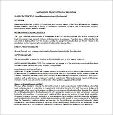 The executive assistant job description makes such a professional a combination of secretary, project manager and liaison between executive management and others. 7 Executive Assistant Job Description Templates Free Premium Templates