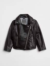 Gap Baby Faux Leather Biker Jacket True Black Baby Leather Jacket Girls Clothes Shops Toddler Girl Outfits
