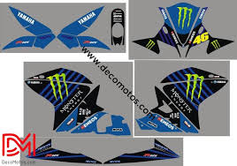Valentino rossi is famous for its use of the sun and moon motif, which means that the two sides of his personality. Deco Kit Yamaha R125 Replica Valentino Rossi Decomotos