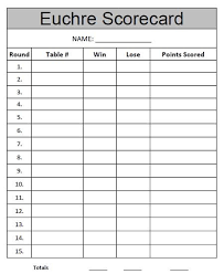 euchre tournament score card game night card games fun