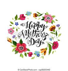 Feliz día de la madre: Elegante Cartando Feliz Dia De La Madre En Marco De Flores La Tarjeta Del Dia De La Madre Feliz La Corona Floral Vector Con Canstock