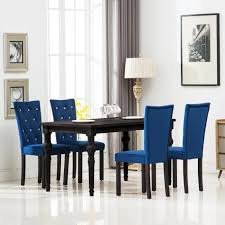Stay chaise salle à manger velours acier. Lot De 4 Chaise De Salle A Manger Velours Bleu Fonce Cdiscount Maison