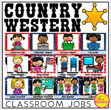 Classroom Jobs Clip Chart In A Country Western Classroom Decor Theme
