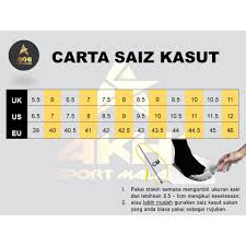 Select the size chart below that matches the product you are purchasing to find your proper fit. 100 Authentic Asics Calcetto Wd8 Futsal Shoes Gold Lining Kasut Futsal Asics Kasut Kulit Leather Shoes Shopee Malaysia