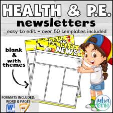 Skyline high classroom newsletter template. Editable Health And P E Newsletters By Julia Erin Tpt