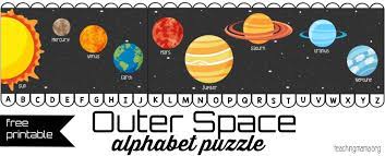 Every letter of the alphabet, from space. Outer Space Alphabet Puzzle