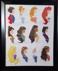 Merida and disney princesses and heroines by pixargirl. Fo My Disney Princess Cross Stitch Project Is Finally Finished Crossstitch