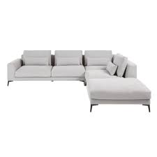 Questa poltrona letto si distingue per il suo design originale, nell'utilizzo come poltrona è comoda e nessuno penserà mai di essere su una poltrona letto, una volta trasformata, diventerà un vero letto singolo per voi o i vostri ospiti. Divano Ad Angolo Destro 6 Posti In Cotone E Lino Grigio Chiaro Portland Maisons Du Monde
