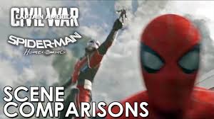 Spider Man Homecoming And Captain America Civil War Scene Comparisons Youtube