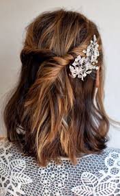 Curly short hair + flower crown. Hairstyles For Weddings Short Hair Half Up Wedding Hairstyles