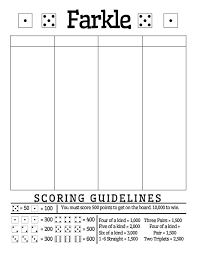 free printable farkle score sheet with included scoring guidelines math love