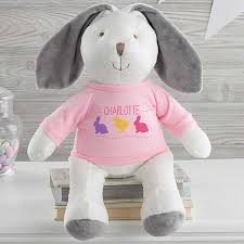 Choose from a number of different personalized easter bunny stuffed animals, adorable baby lamb plush, fun quacking ducks and more. Hop Hop Personalized Easter Bunny Stuffed Animal