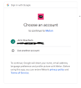Can't click an account on the "Choose an account to continue to ...