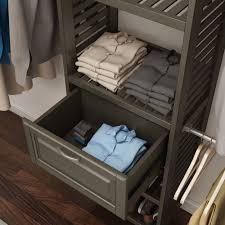 Browse everything about it here. Allen Roth 5 Ft To 8 Ft W X 6 6 Ft H Antique Gray Wood Closet Kit In The Wood Closet Kits Department At Lowes Com