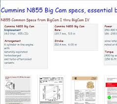 Cummins Big Cam Engine History With Cpl Notes