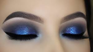 blue glitter smokey eye tutorial you