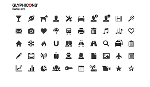 sharp and clean symbols glyphicons