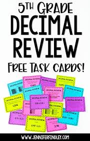 High quality online decimal games and fun interactive math activities, for grades 4, 5, and 6th grade. Free Decimals Review Task Cards Teaching With Jennifer Findley