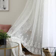 Minimalismus Gardinen Mit Blumen Stickerei In Weiss Fur Wohnzimmer Zu Gunstigen Preisen Kaufen In 2020 Vorhange Wohnzimmer Gardinen Minimalismus
