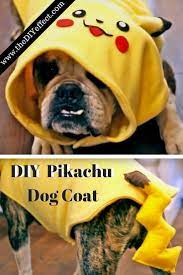 Diy Pikachu Dog Coat With Free Pattern Pikachu Ears Pikachu Tail Dog Coats Pikachu Costume Diy Dog Halloween Costumes