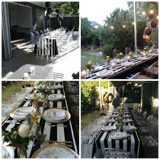 40th Birthday Dinner Party Ideas Kate Spade Inspired Outdoor Dinner Party Spots And Stripes Black White And Gold 40th Birthday By Stephanie Gaski Outdoor Dinner Parties Dinner Party Party