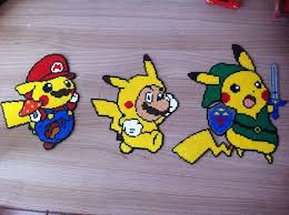 Pixel Art Perler Beads Pikachu Et Mario Deguises Perler Bead Art Bead Art Perler Beads