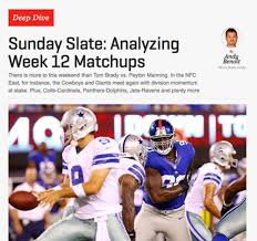 Nfl Week 12 Schedule Features Manning Brady Cowboys Giants More Sports Illustrated