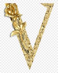 Letter v made from hearts. B Alfabeto Floral Oro V Alphabet In Heart Clipart 1152195 Pikpng