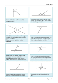 Angle Facts Angles Worksheet Relationship Worksheets Factoring Quadratics