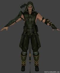 Green Arrow 3d Model Obj Green Arrow Cosplay Green Arrow Green Arrow Costume