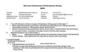 Download silabus bahasa indonesia kurikulum 2013 kelas 8 semester 1 dan 2 revisi. Download Rpp Daring Bahasa Indonesia Kelas 7 Tahun 2020 Infoguruku