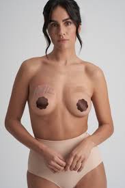 Breast Lift Tape + Brown Satin Nipple Covers | Bye Bra