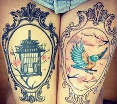 Bioshock Bird Or Cage Tattoo 10 Amazing Leg Tattoo Designs For You Framed Tattoo Leg Tattoos Cage Tattoos