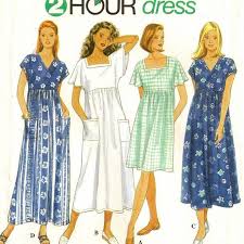 An Empire Waist Full Skirt Dress Pattern With Length Variations For Women Full Skirt Dress Pattern Dress Patterns Dress Patterns Uk