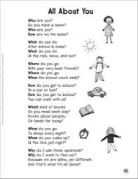 All About You Question Words Sight Words Poem Printables English Poems For Children English Poems For Kids Sight Words