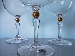 Make your home a sanctuary. Vintage Wine Glasses Gold Rim With Gold Ball Stem Bohemia Crystal Set Of Three Vintage Bohemian Crystal Crystal Wine Glasses Vintage Wine Glasses Vintage Wine