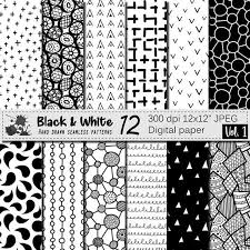 Black And White Geometric Design Easy Black And White Hand Drawn Seamless Digital Paper Monochrome Etsy Doodle Patterns How To Draw Hands Abstract Pattern Design