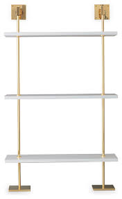 2.8 out of 5 stars with 13 ratings. Marais 3 Tier White Gold Shelf Contemporary Display And Wall Shelves By Port 68 Houzz