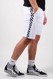 Black And White Checkered Shorts Men S White Checkered Knit Shorts Knit Shorts Mens Shorts Mens Outfits