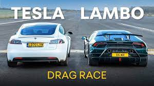 Watch Tesla Model S Vs Lamborghini Huracan Performante Drag Race Tesla Model Tesla Tesla Model S