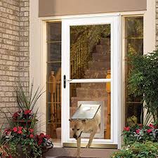 Insert the sliding screen door onto the top track at an angle. Amazon Com Mavricflex Dog Door X Large Dog Door For Storm Door Opening Size 16 7 X 11 6 Sliding Glass Door And Patio Up To 0 3 Pet Screen Door With White Frame Lockable Flap