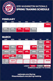 The nationals compete in major league baseball. Washington Nationals Announce 2019 Spring Training Schedule Federal Baseball