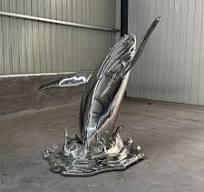Custom stainless steel whale sculpture large metal sculpture ...