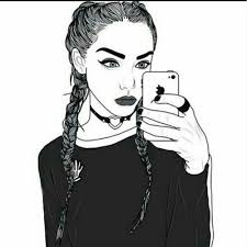 Résultat de recherche d'images pour "fille swag dessin noir et blanc triste"