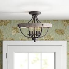 Olmstead 4 Light 15 25 Chandelier Style Geometric Semi Flush Mount Reviews Entryway Light Fixtures Farmhouse Light Fixtures Semi Flush Ceiling Lights
