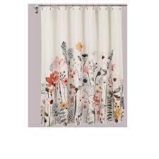 Floral Wave Shower Curtain White Threshold Floral Shower Curtains Retro Home Decor Curtains