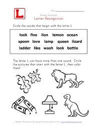 Words starting with letter l. Letter L Words Recognition Worksheet All Kids Network