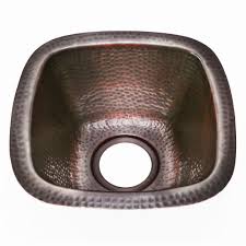 medium square copper bar/prep sink houzer